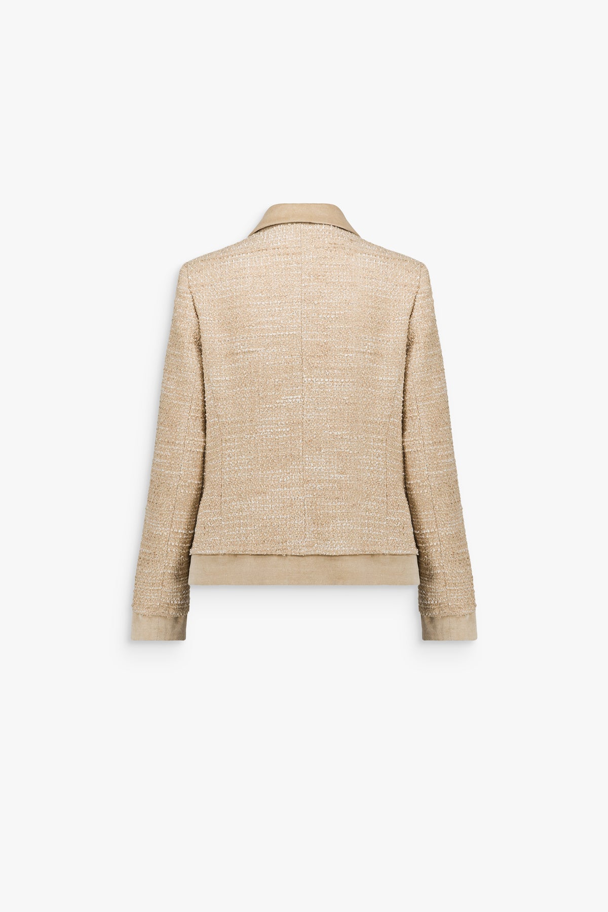 Veste carrée en tweed style denim beton