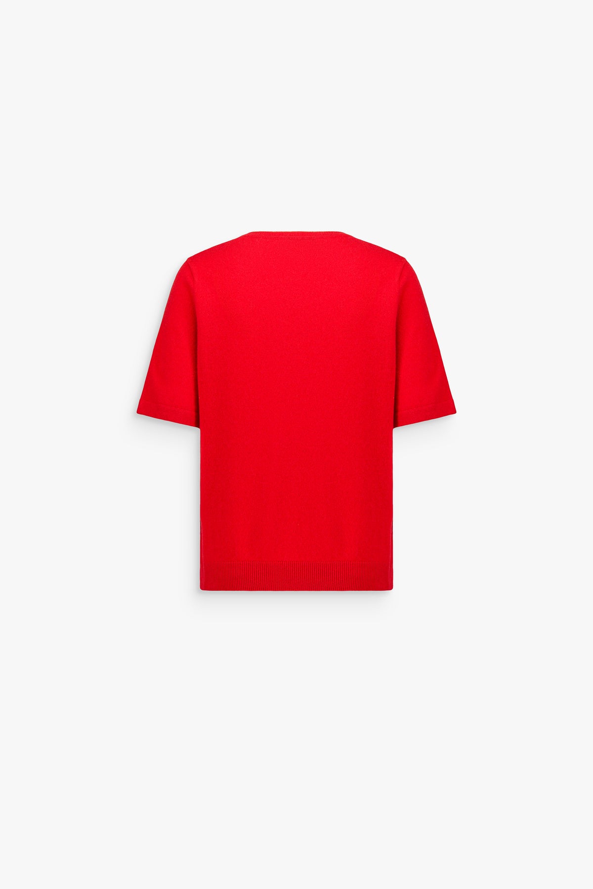 T-shirt en cachemire col rond rouge