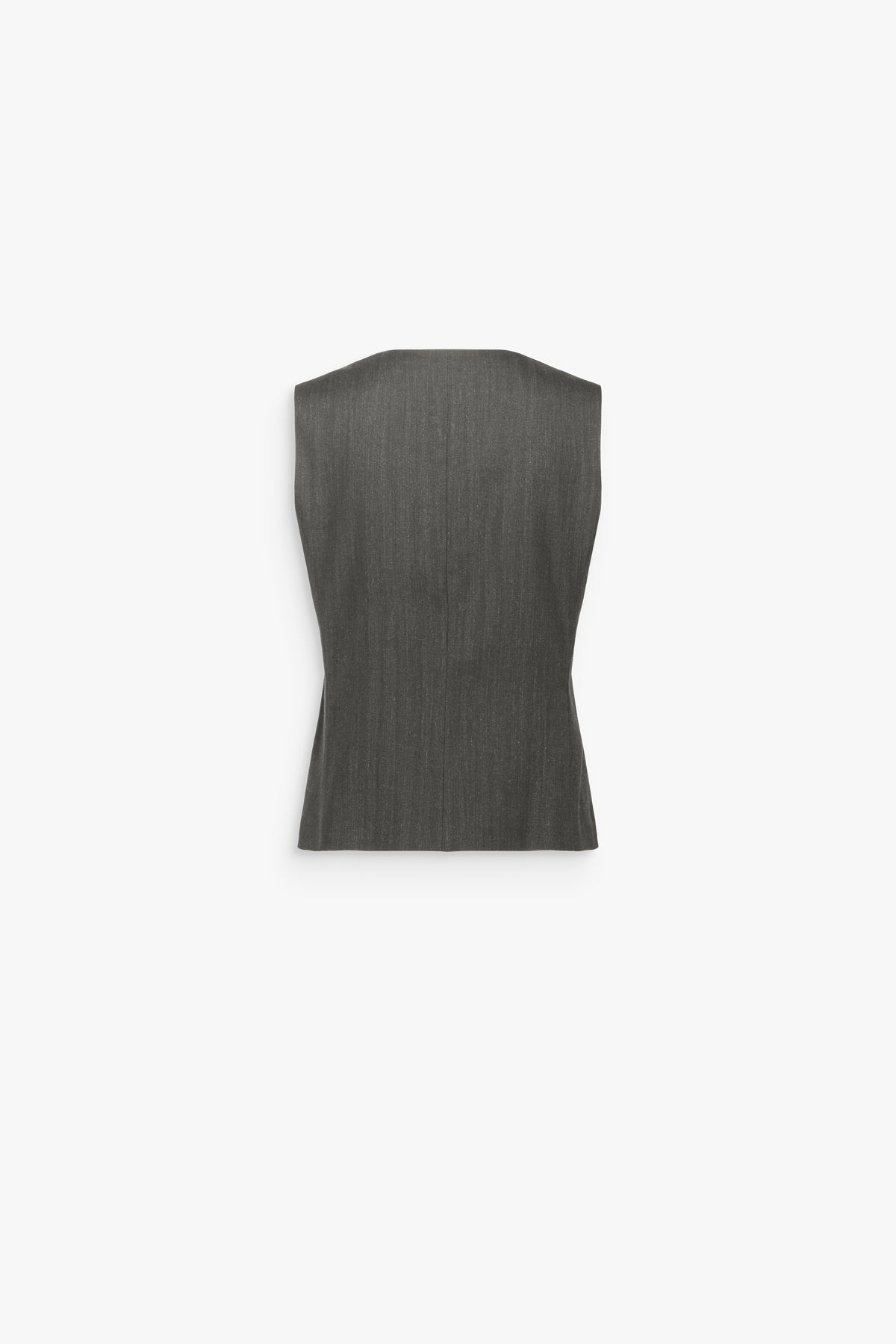 Gilet ajusté à col V en laine gris moyen