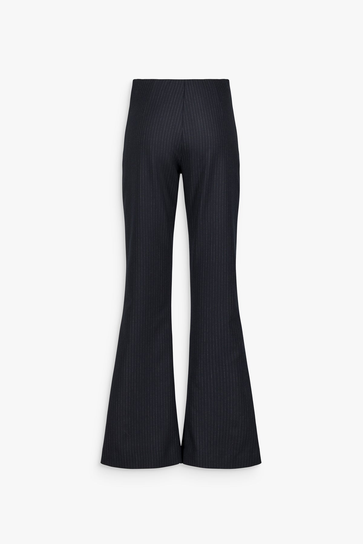Pantalon en laine rayé évasé marine