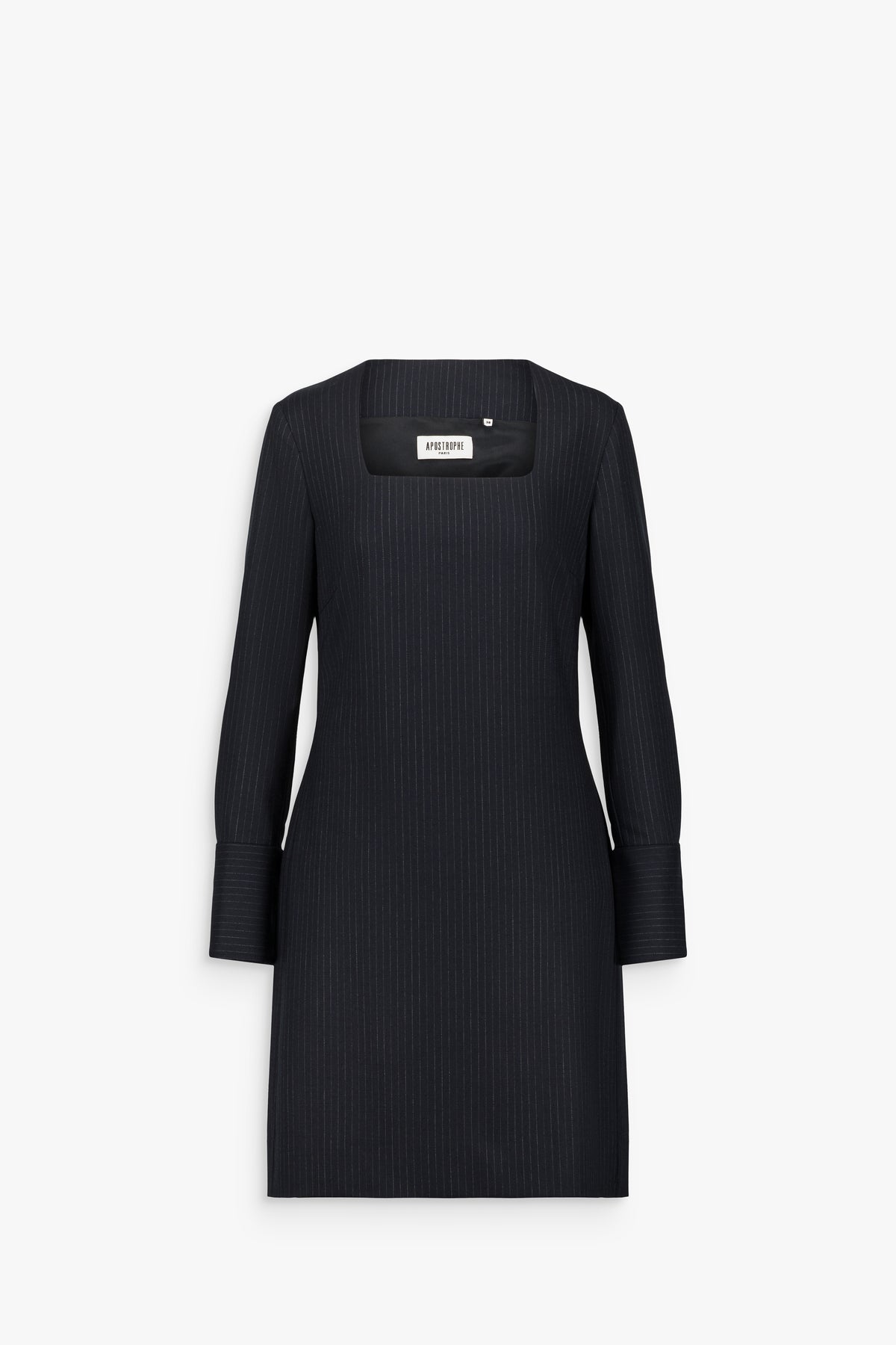 Robe en laine rayée marine