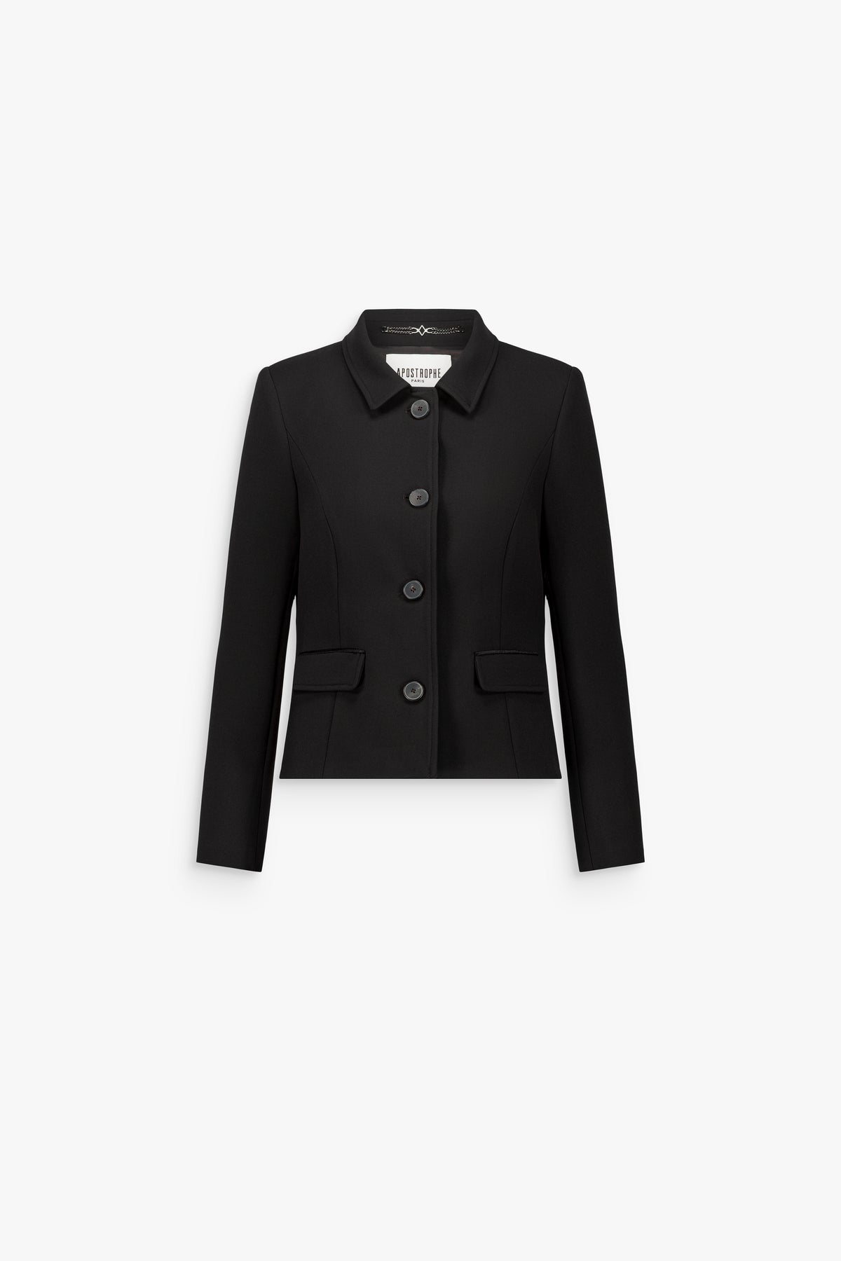 Veste courte col chemise noir