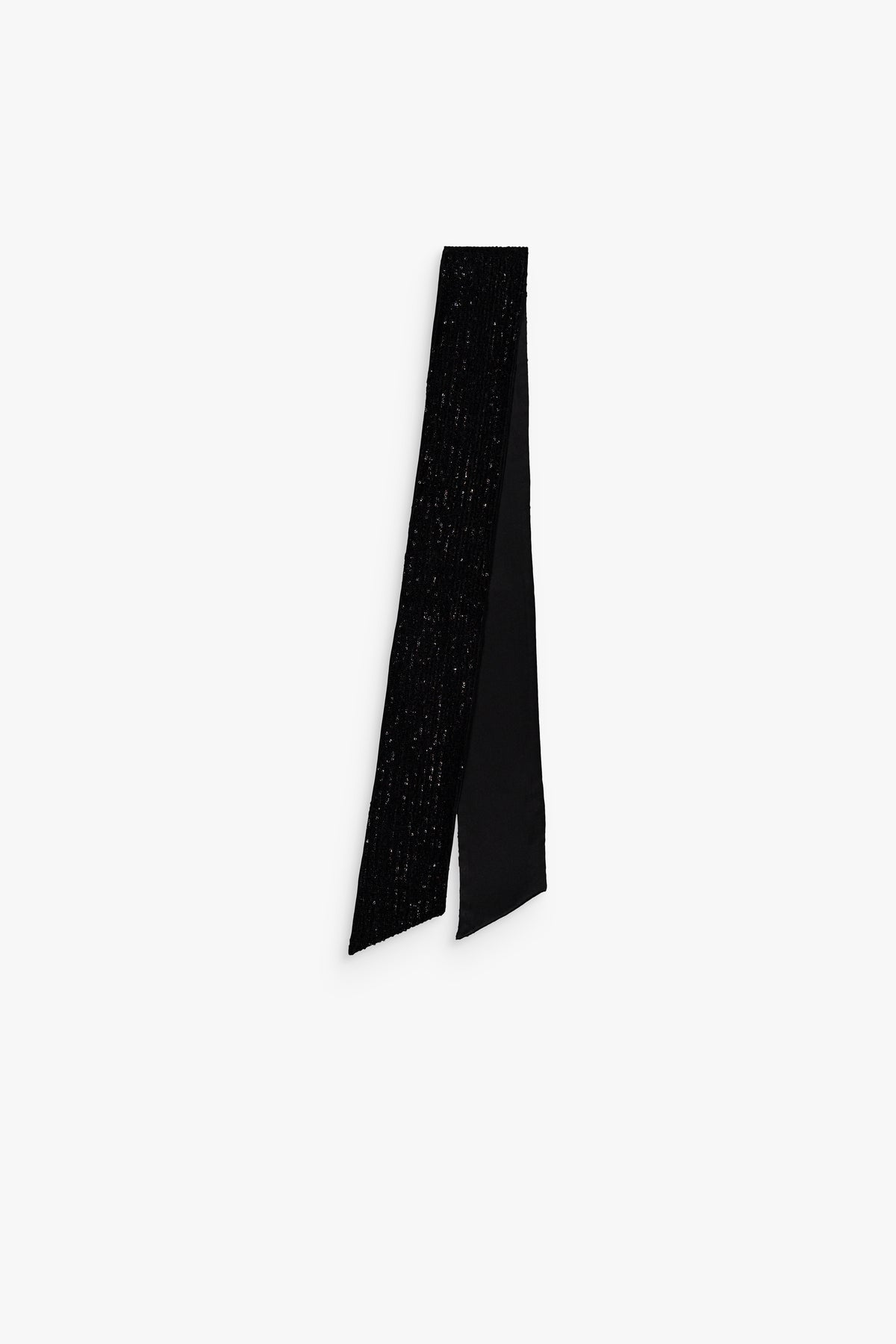 Écharpe fine réversible pailletée noir