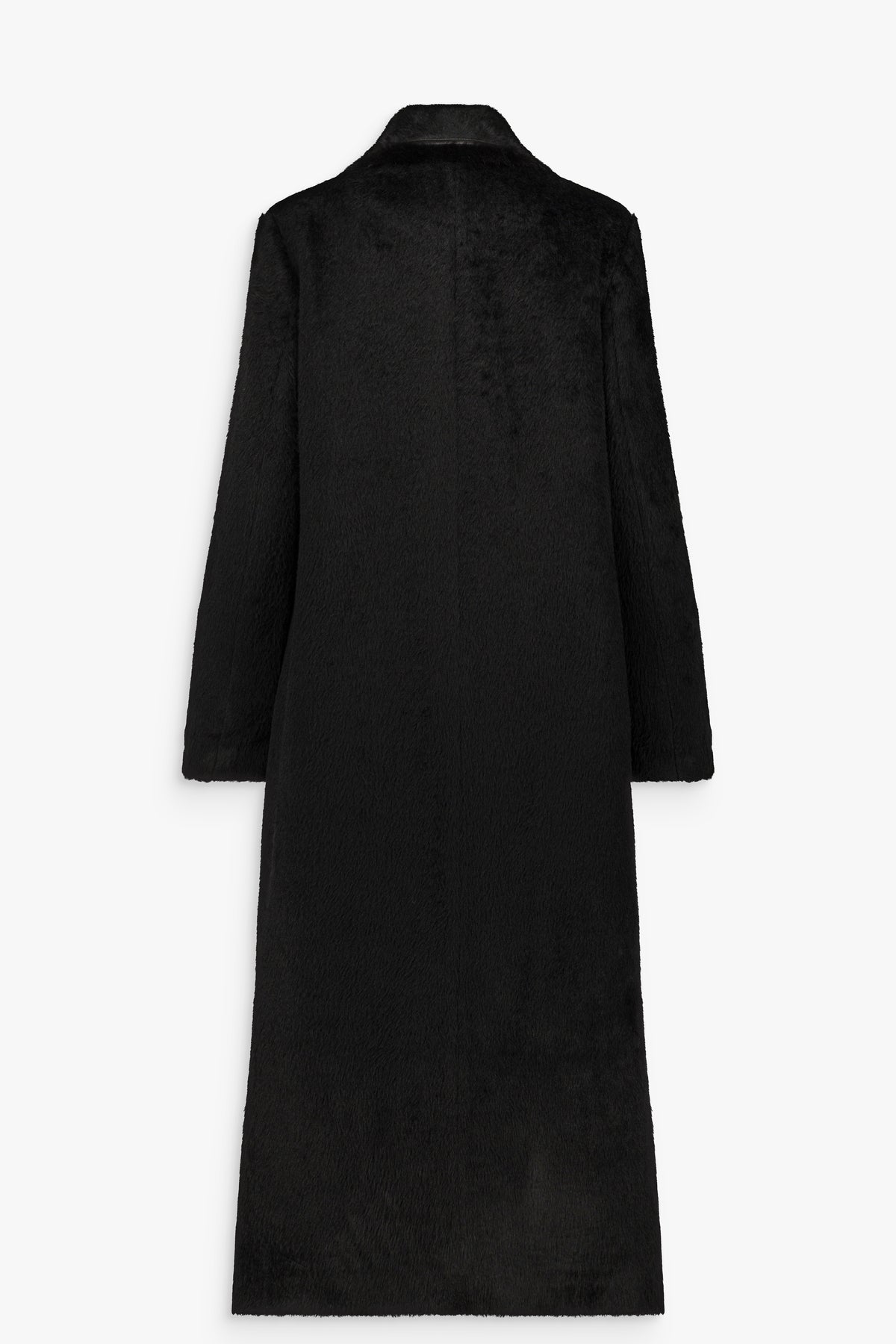 Manteau long à col châle en alpaga et laine noir