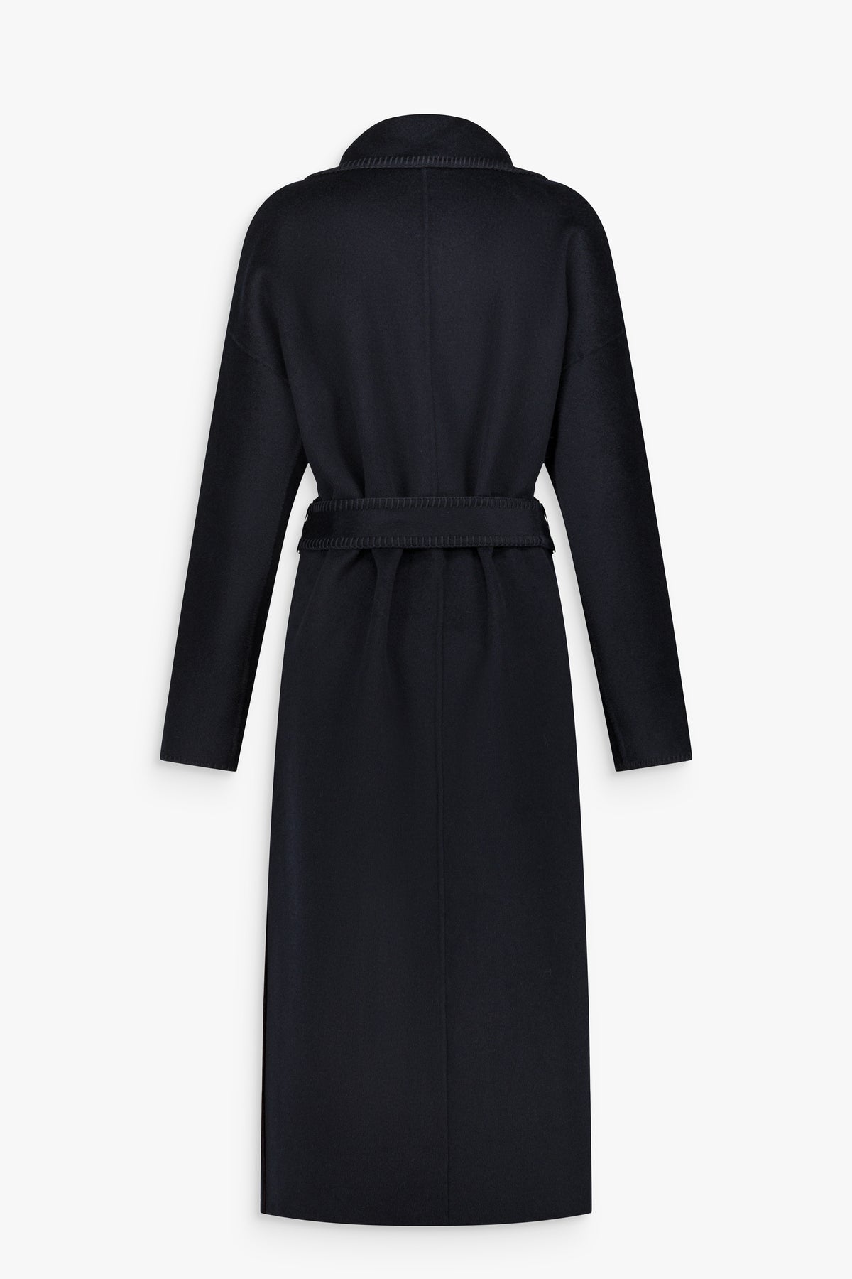 Manteau réversible en laine et cachemire marine