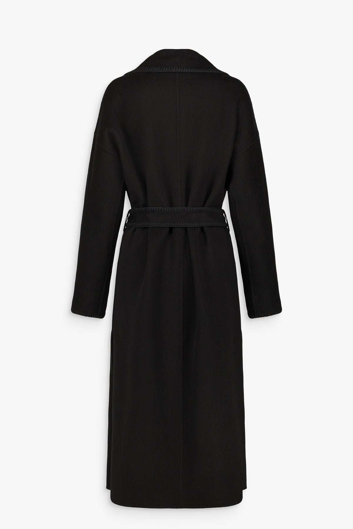 Manteau long oversize en laine et cachemire noir