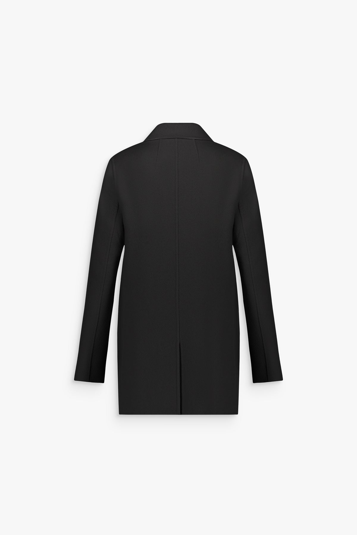 Manteau croisé ajusté en laine et cachemire noir