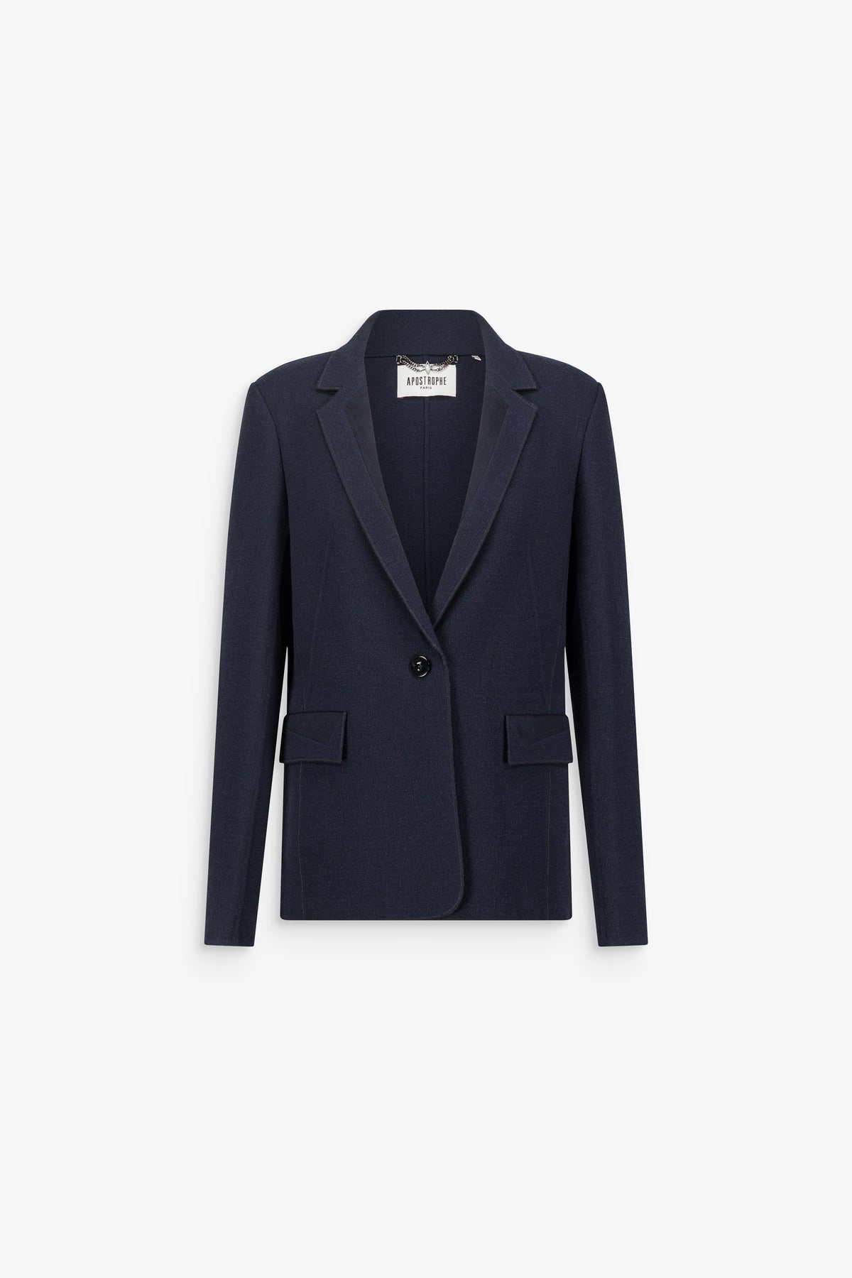 Veste blazer cintrée en laine marine