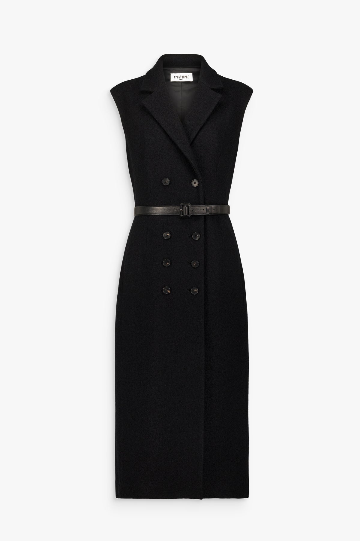Robe longue croisée col tailleur noire