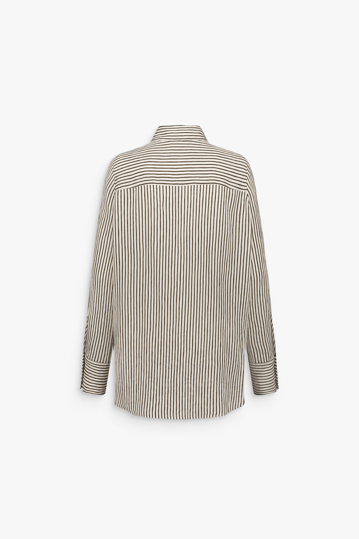 Chemise rayée col chemise kaki