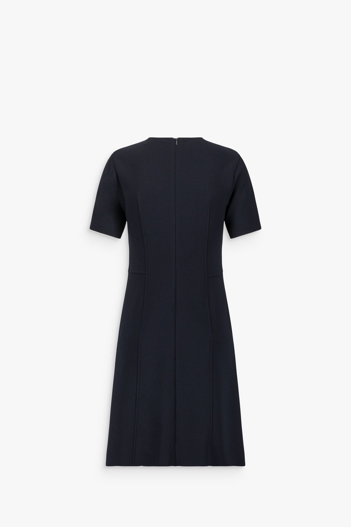 Robe midi droite à empiècements latéraux marine
