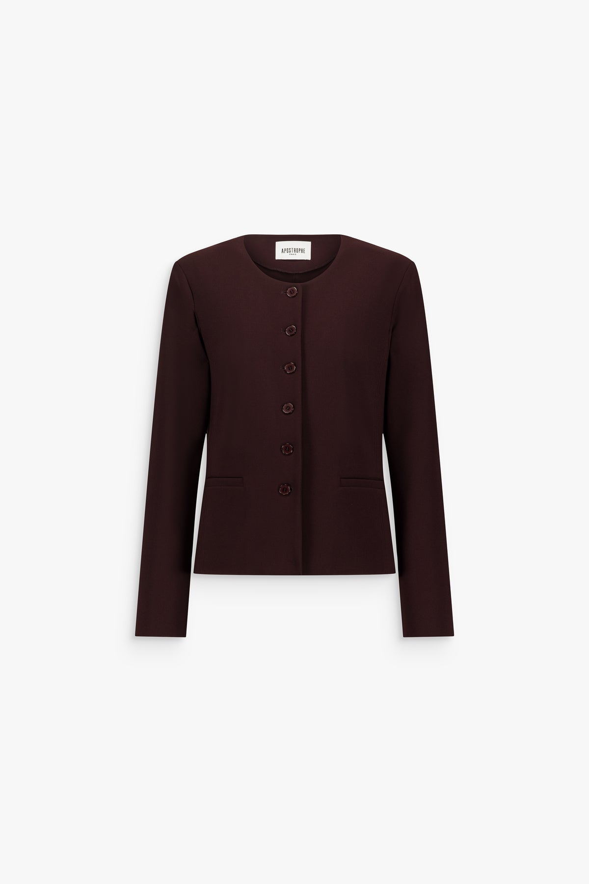 Veste courte col rond grenat