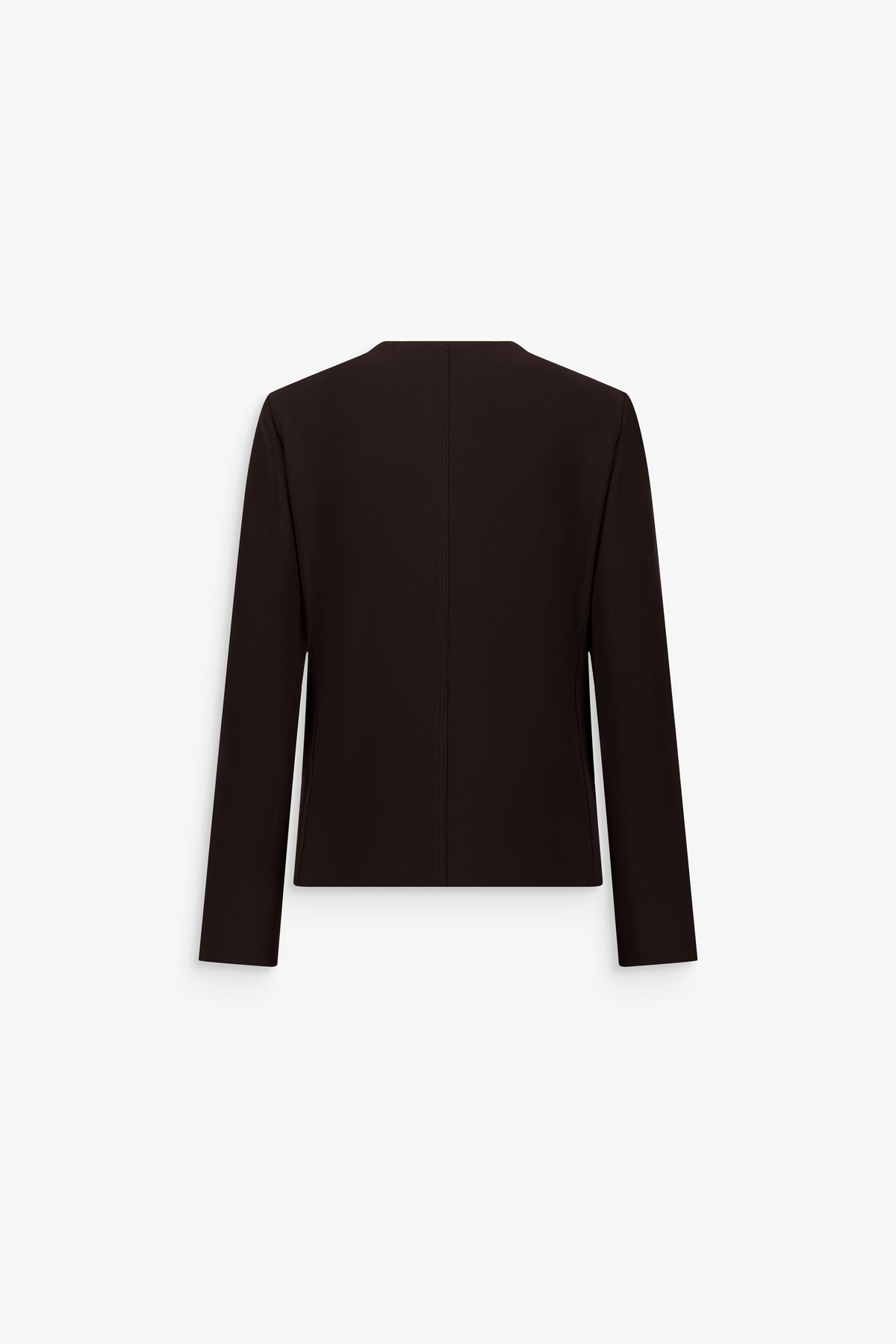 Veste courte col rond marron foncé