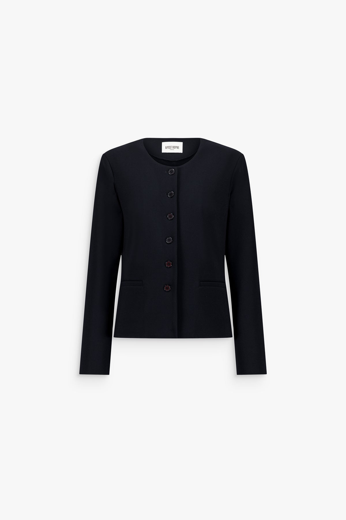 Veste courte col rond marine