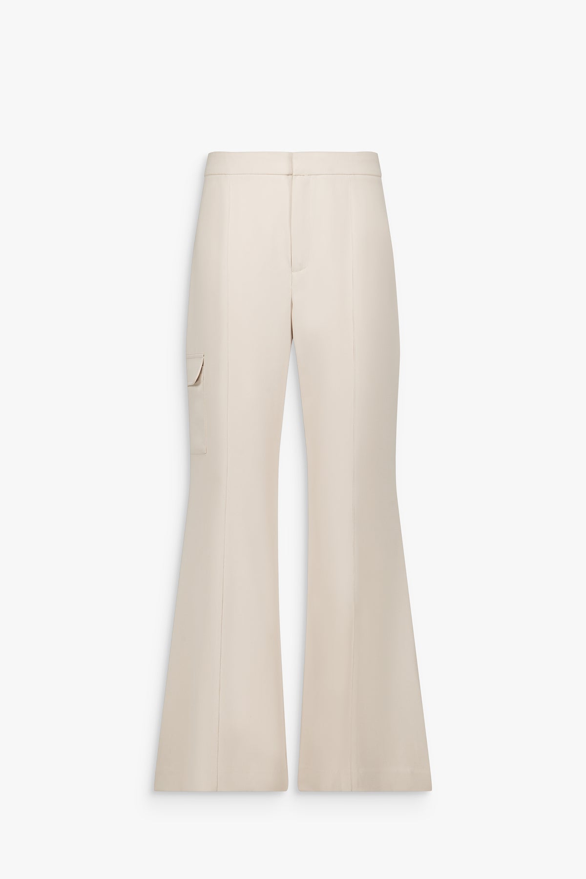 Pantalon cargo évasé taille haute béton
