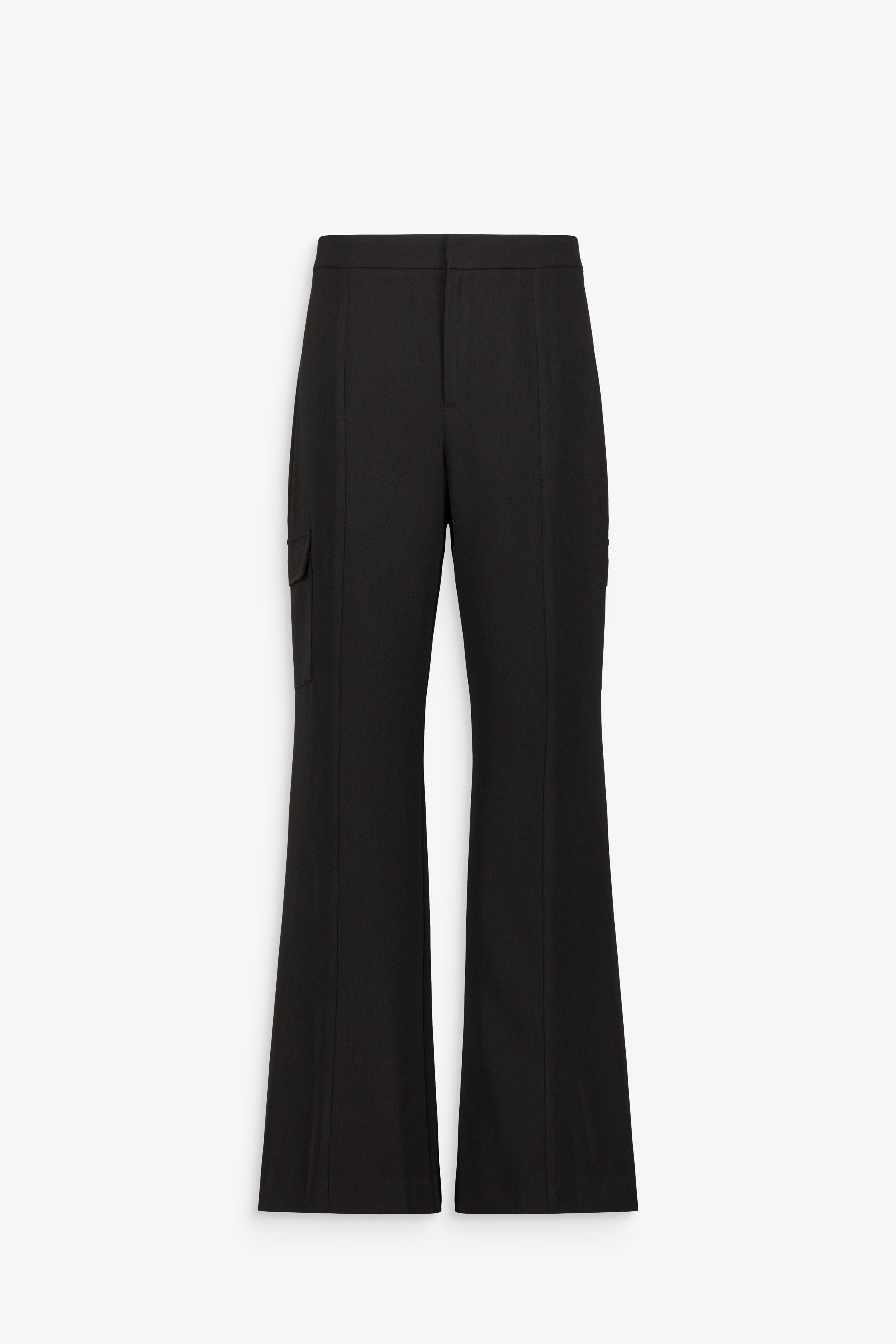 Pantalon évasé poches à rabat noir