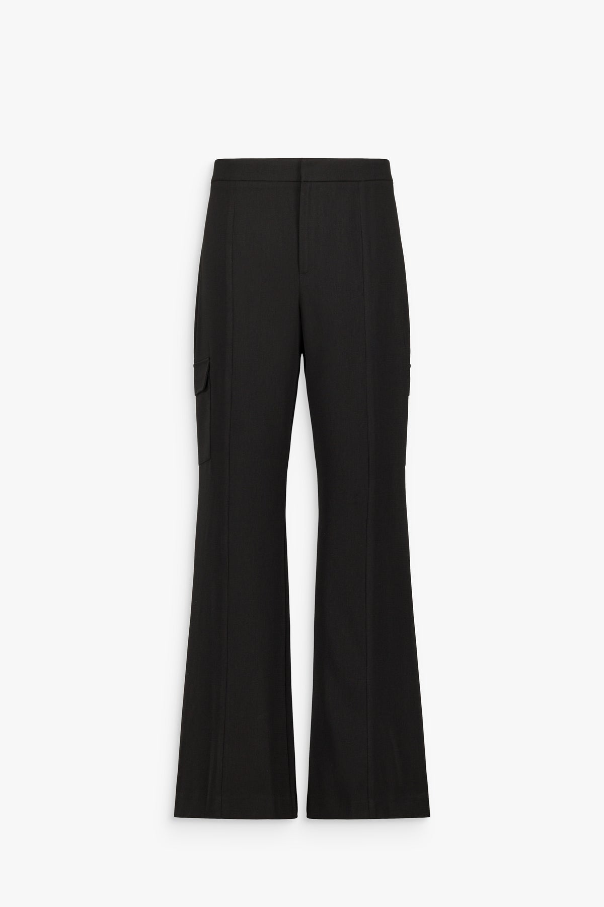 Pantalon cargo évasé taille haute noir