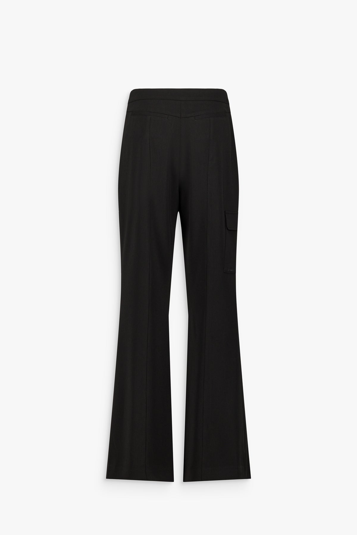 Pantalon cargo évasé taille haute noir
