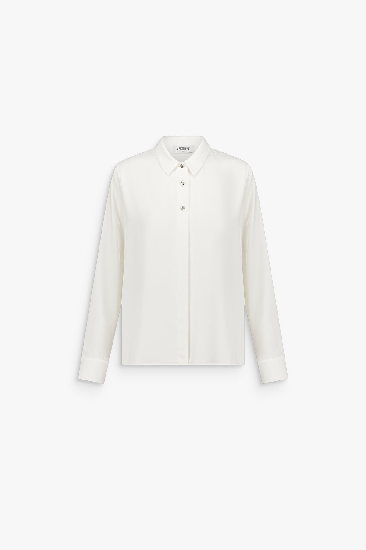 Chemise fluide boutonnée blanc cassé