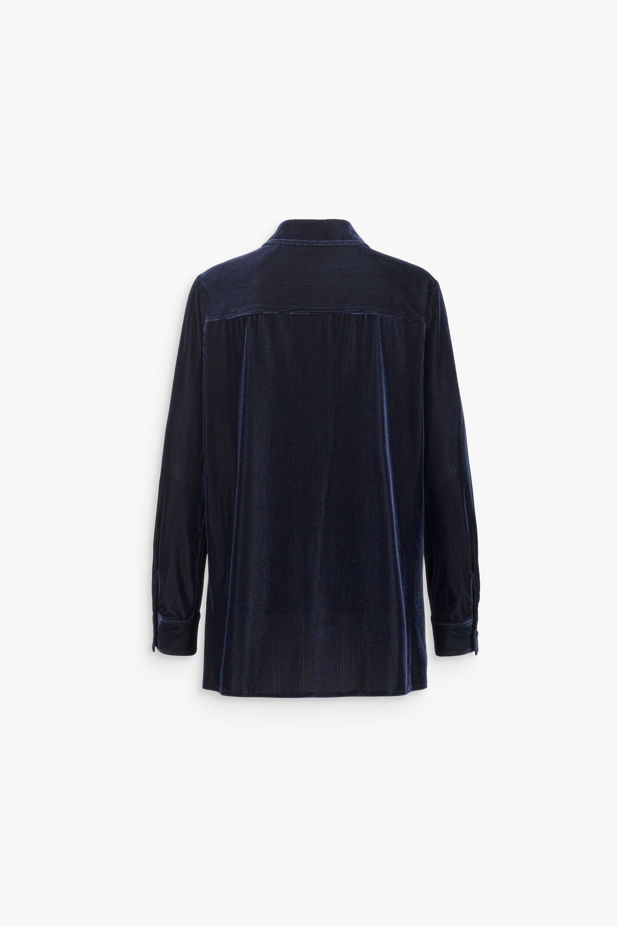 Chemise droite boutonnée à col classique et poches plaquées marine
