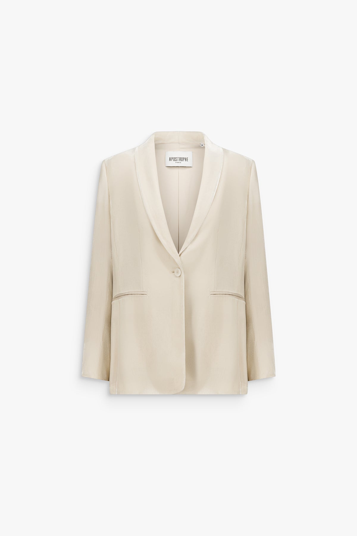 Veste en velours béton col cranté