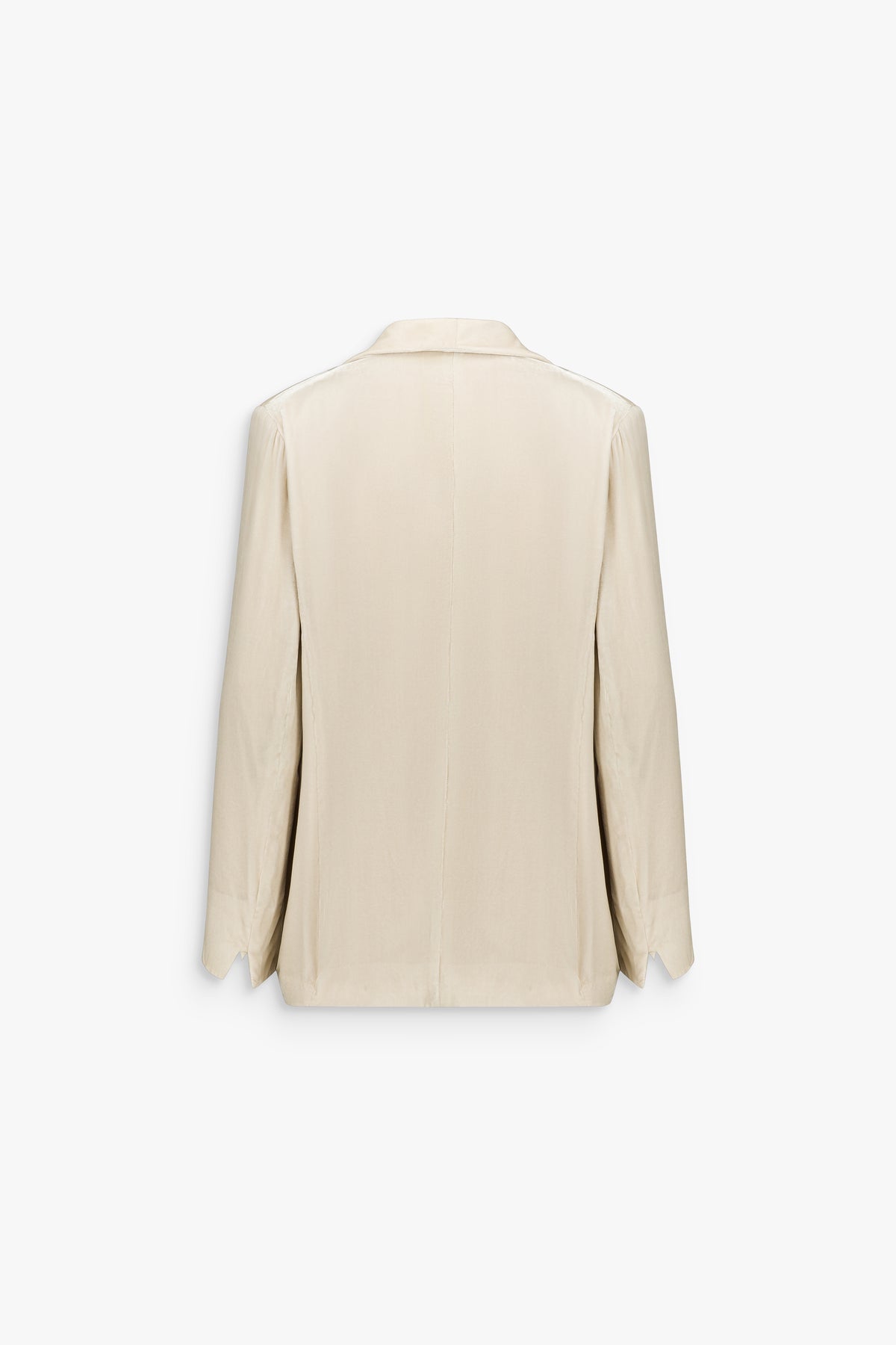 Veste en velours béton col cranté