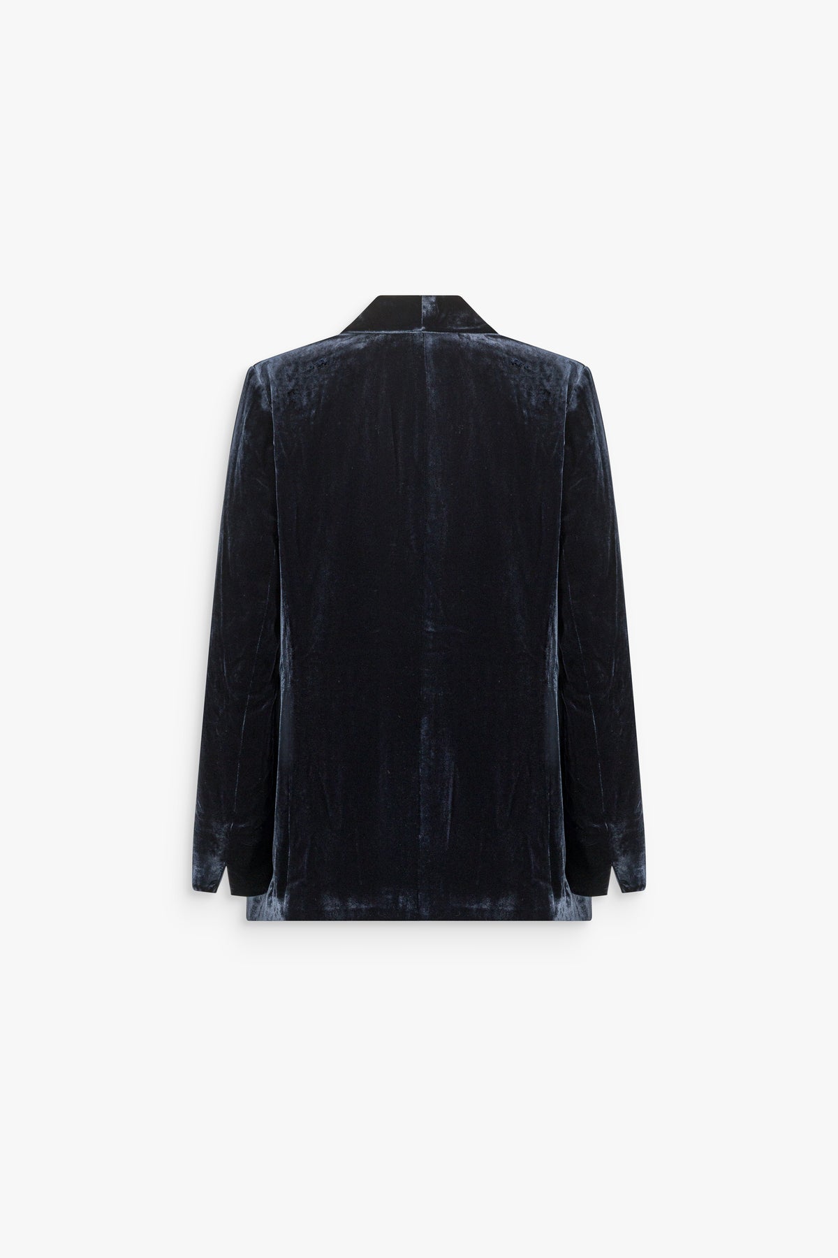 Veste en velours marine col cranté