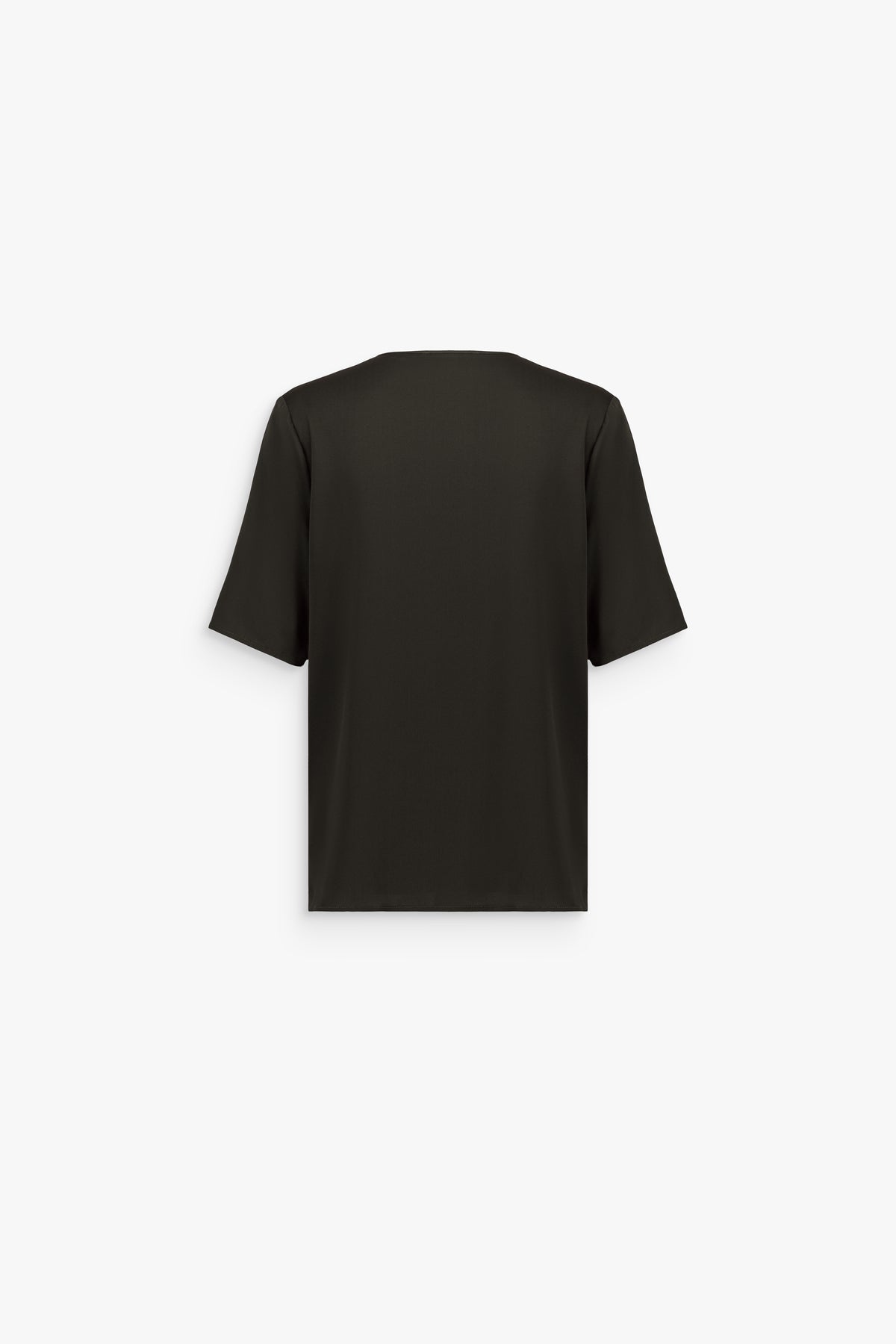T-shirt fluide soie col rond kaki