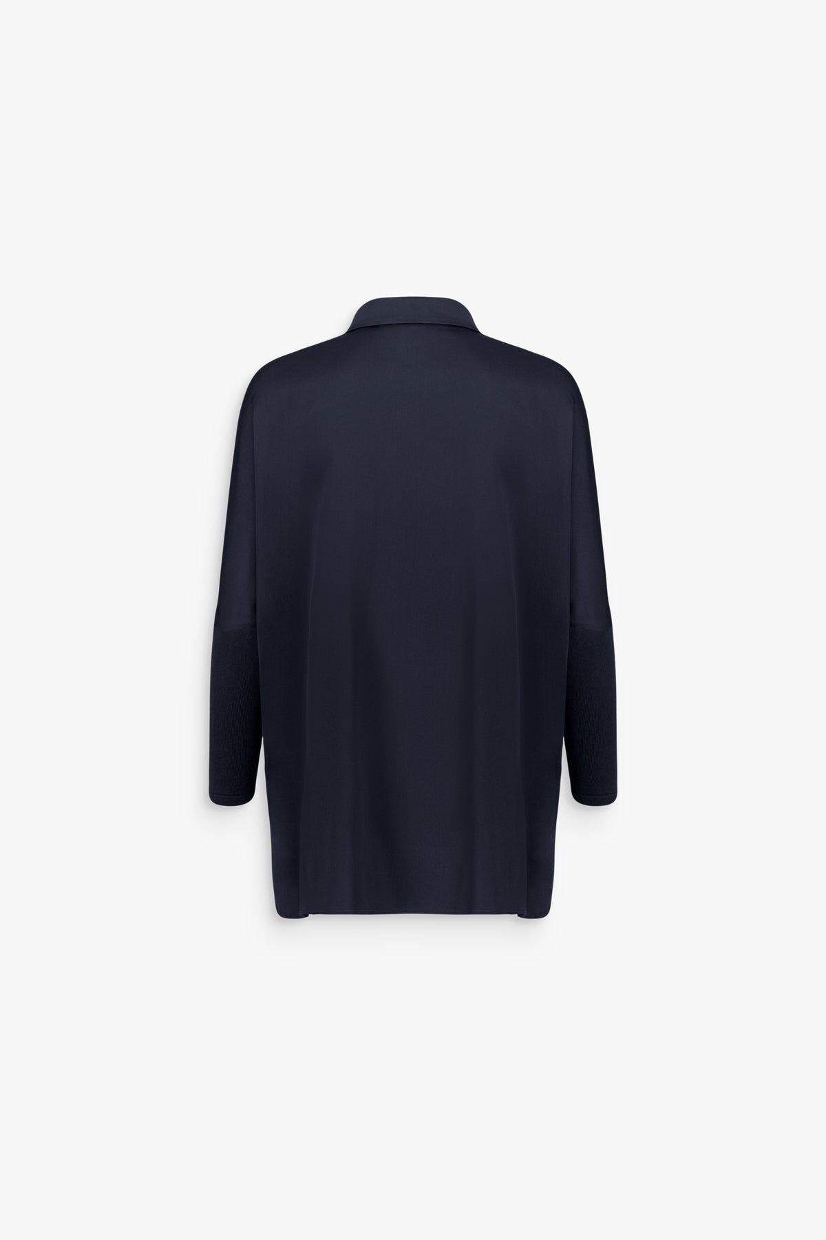 Chemise ample en soie col chemise marine