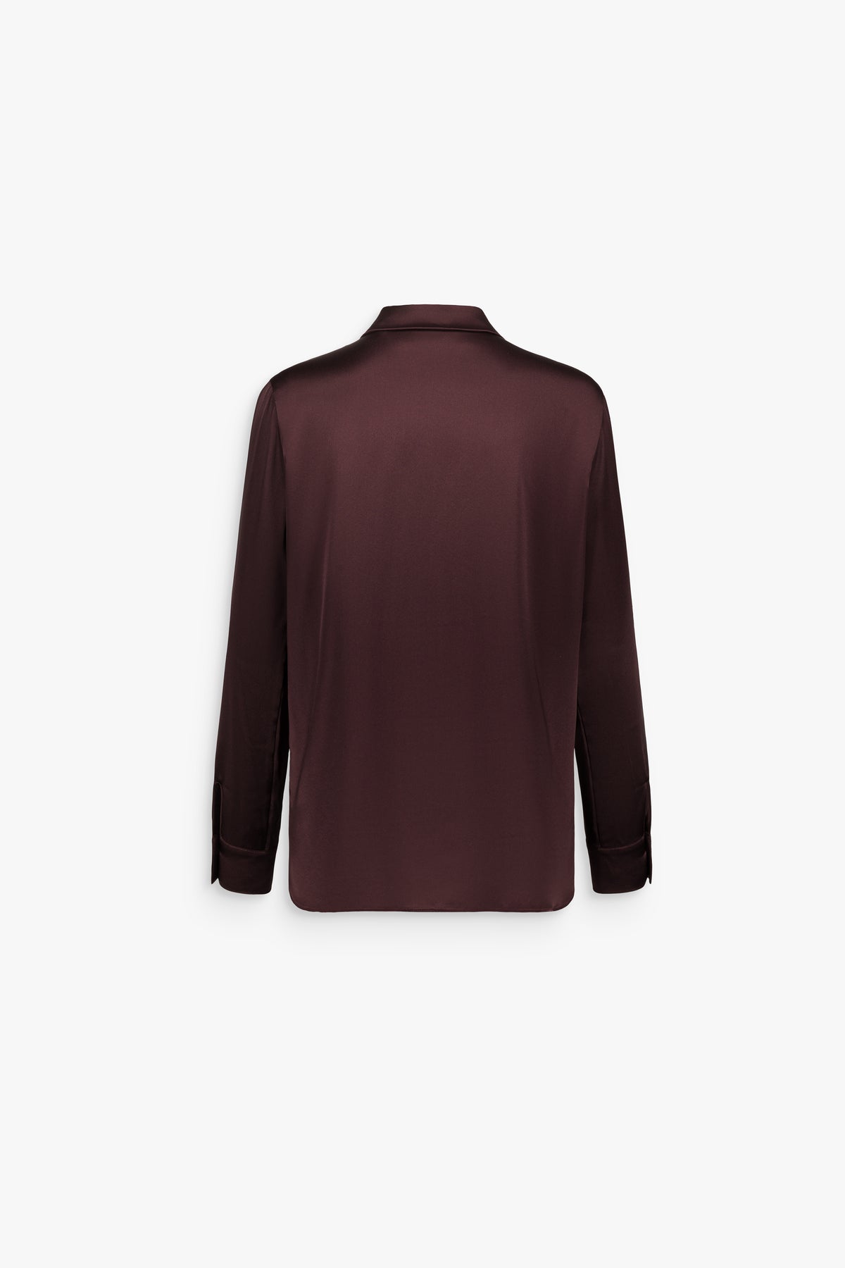 Chemise en soie boutonnage caché grenat