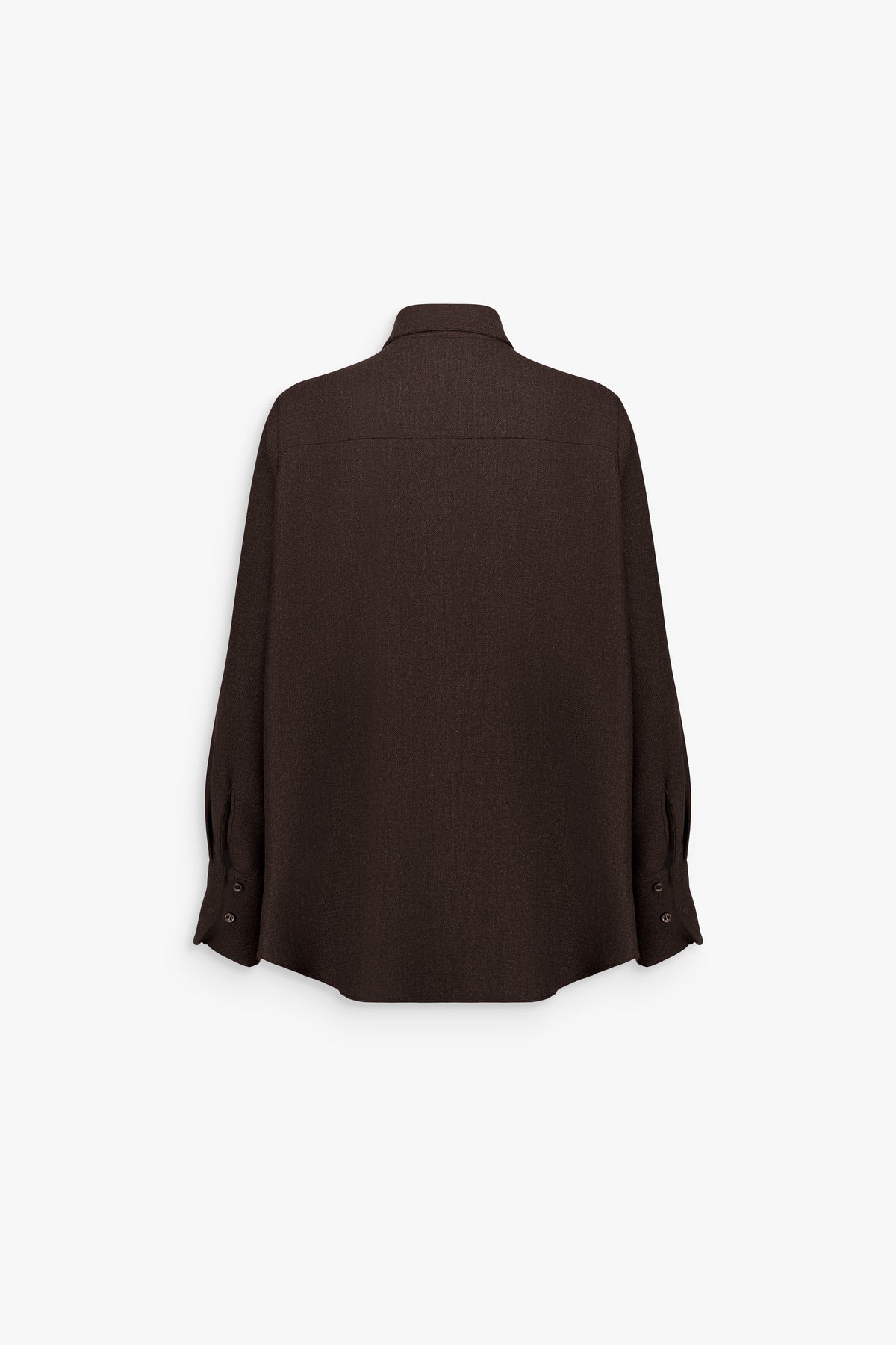 Chemise droite boutonnée à col classique marron foncé