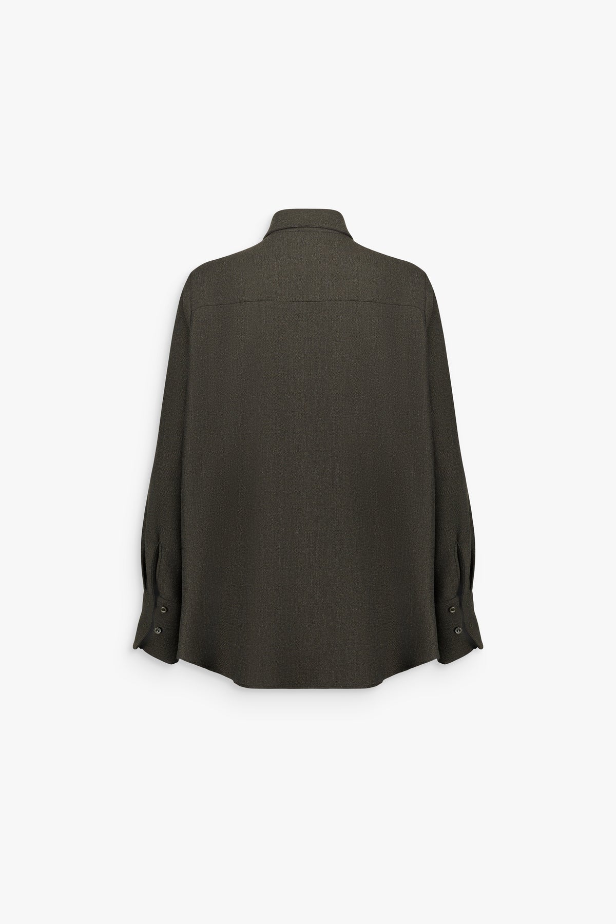 Chemise droite boutonnée à col classique kaki