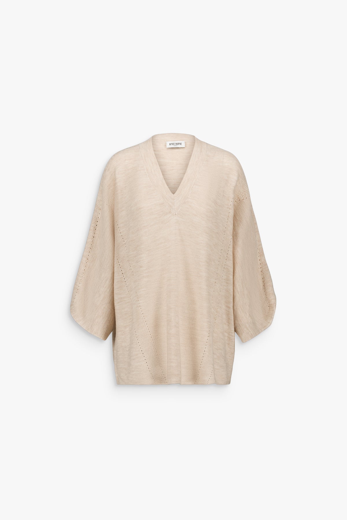 Pull ample en mérinos beige clair