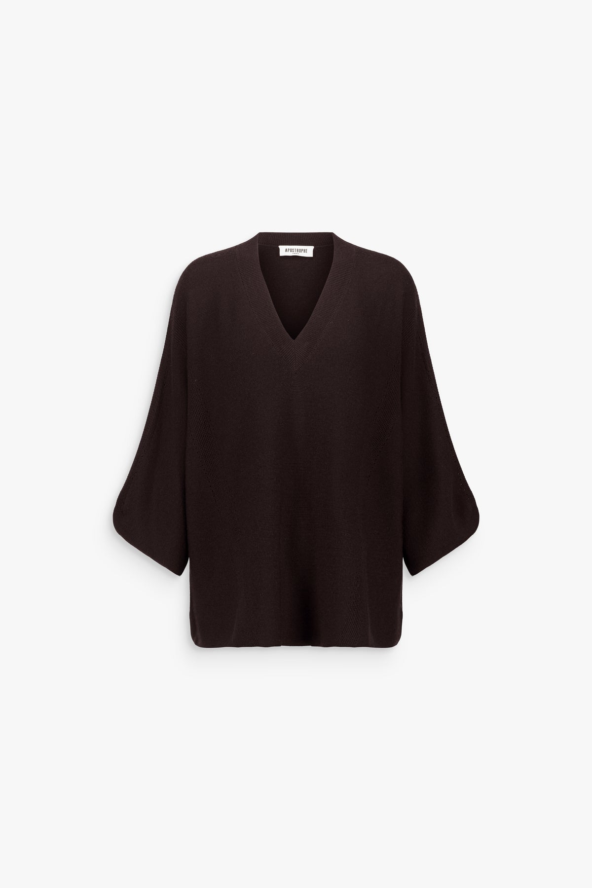 Pull ample en mérinos marron foncé