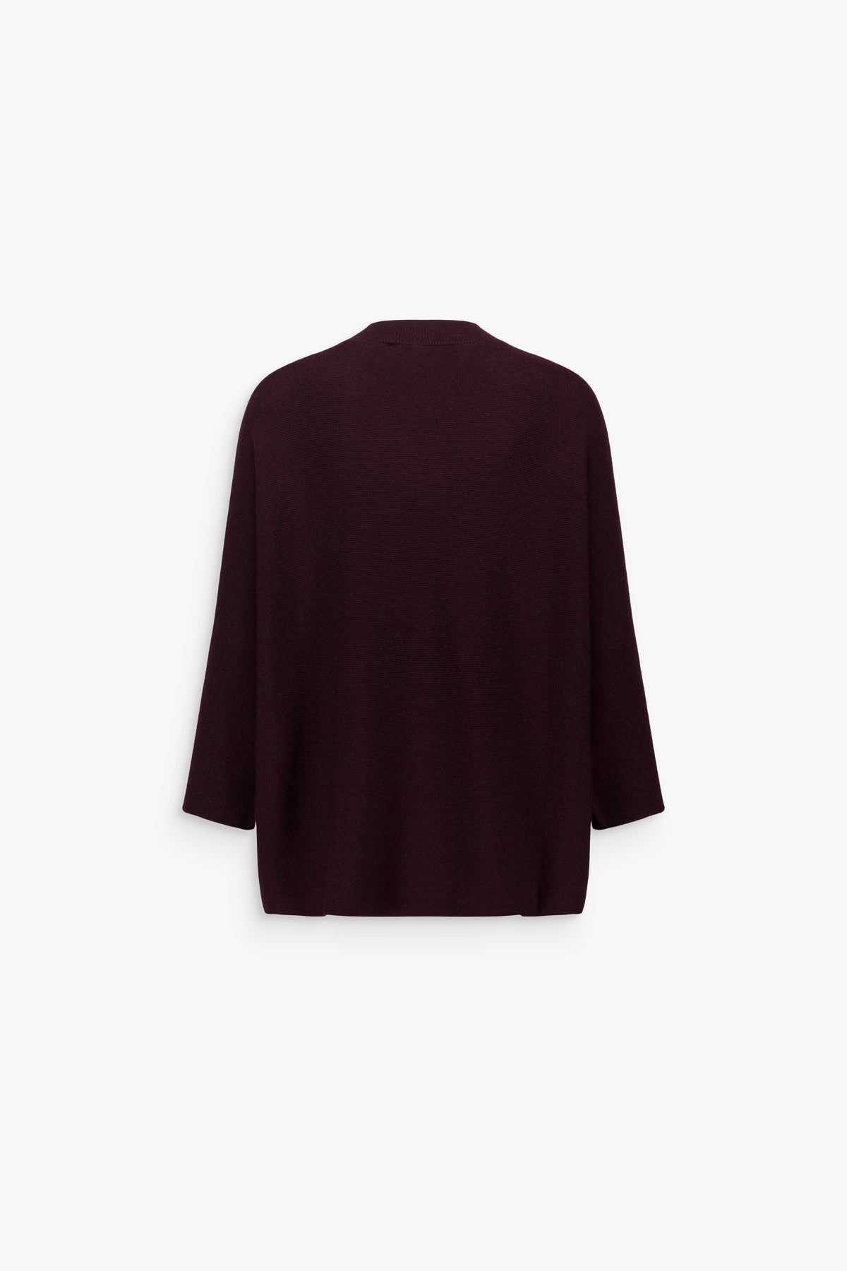 Pull poncho laine mérinos col V grenat