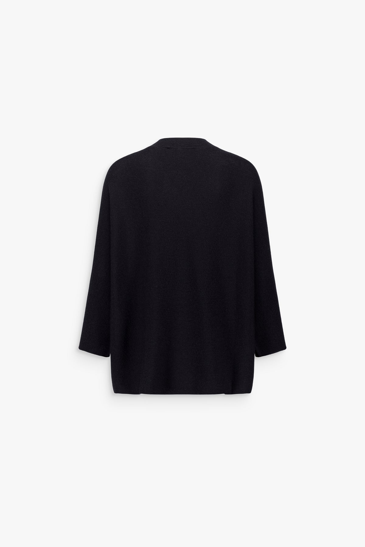 Pull poncho laine mérinos col V marine