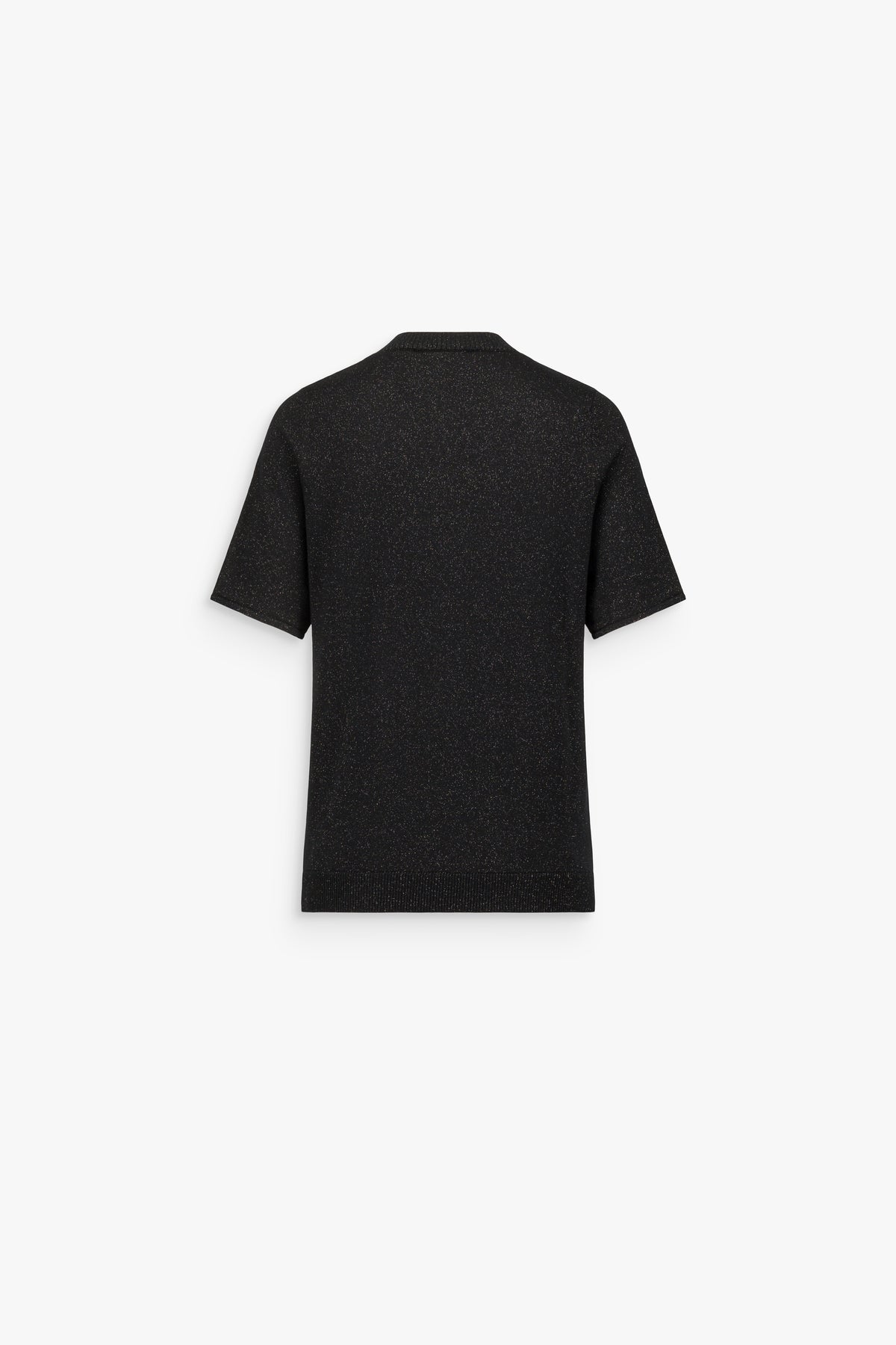 T-shirt en maille lurex col rond noir