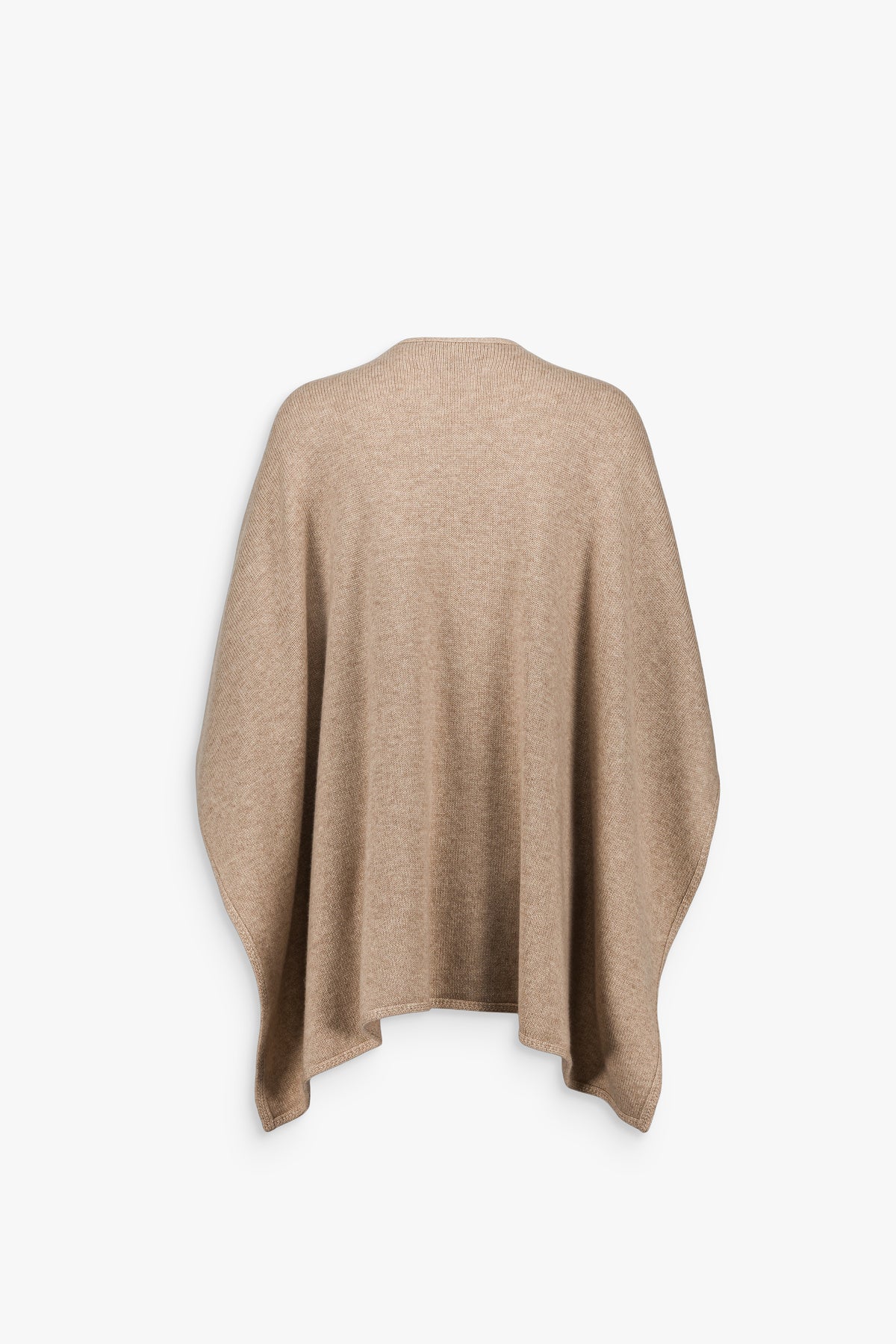 Cape unie en laine et cachemire beige moyen