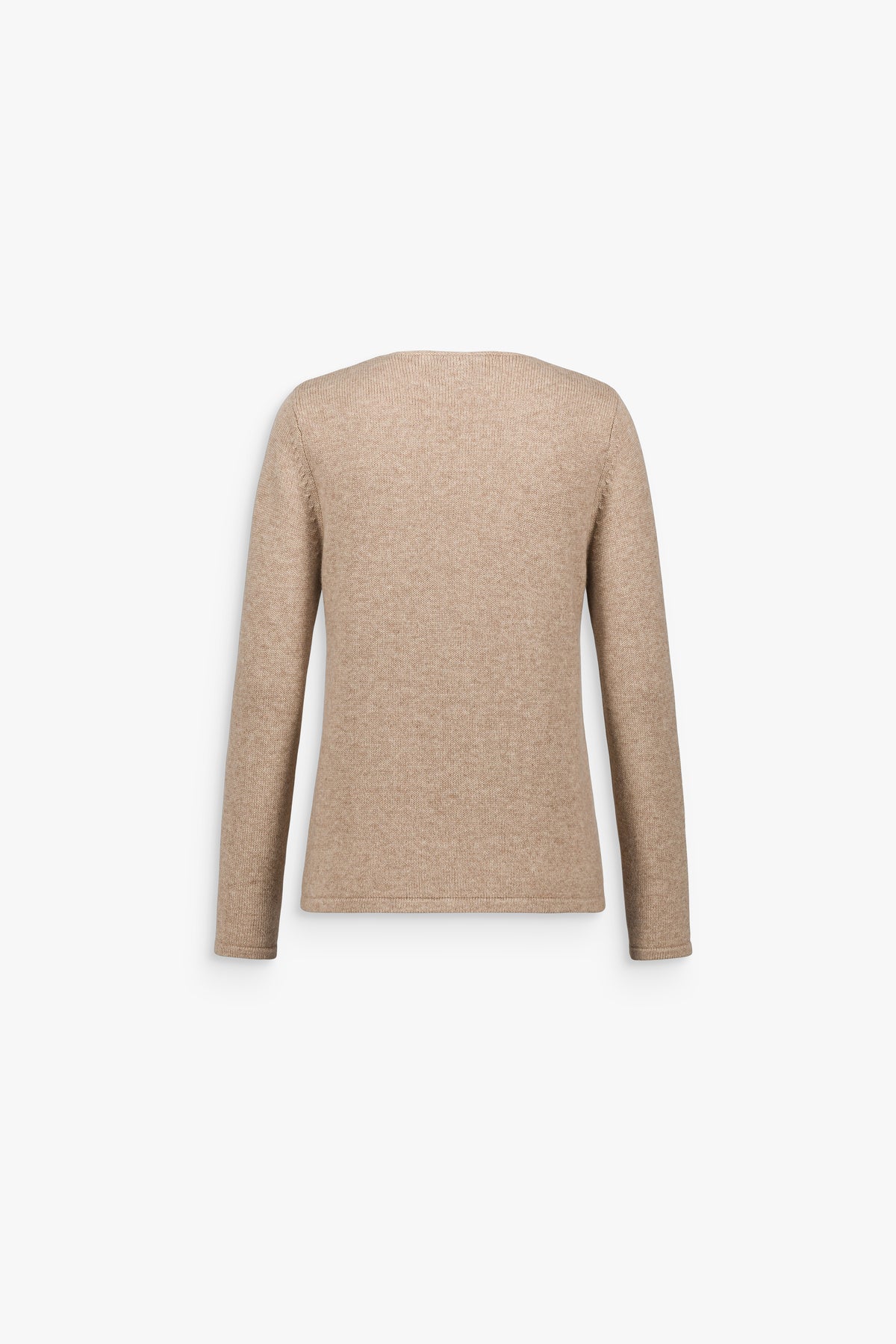 Pull en maille col rond beige moyen