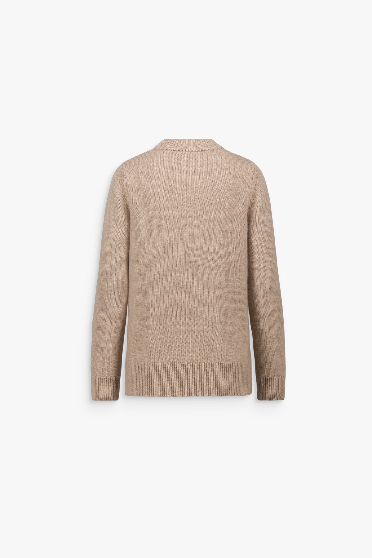 Pull brodé en laine et cachemire béton