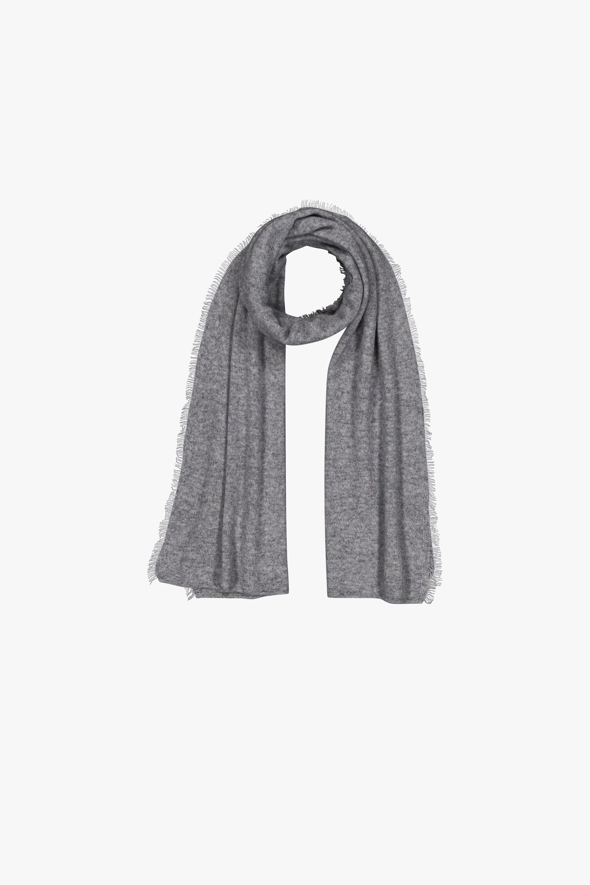 Grande écharpe cachemire gris moyen