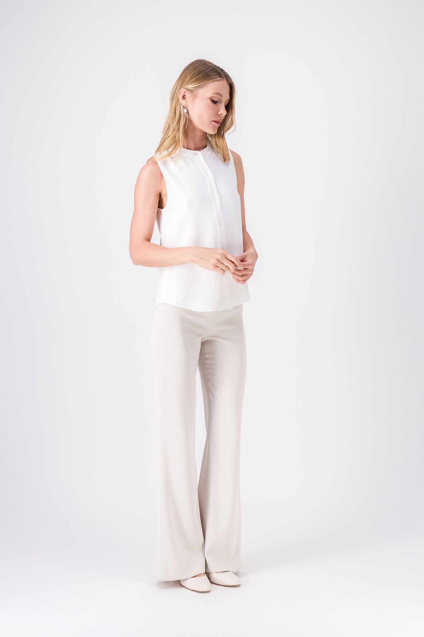 Blouse chemise blanc cassé