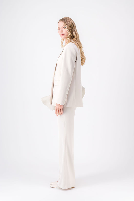 Pantalon évasé beige