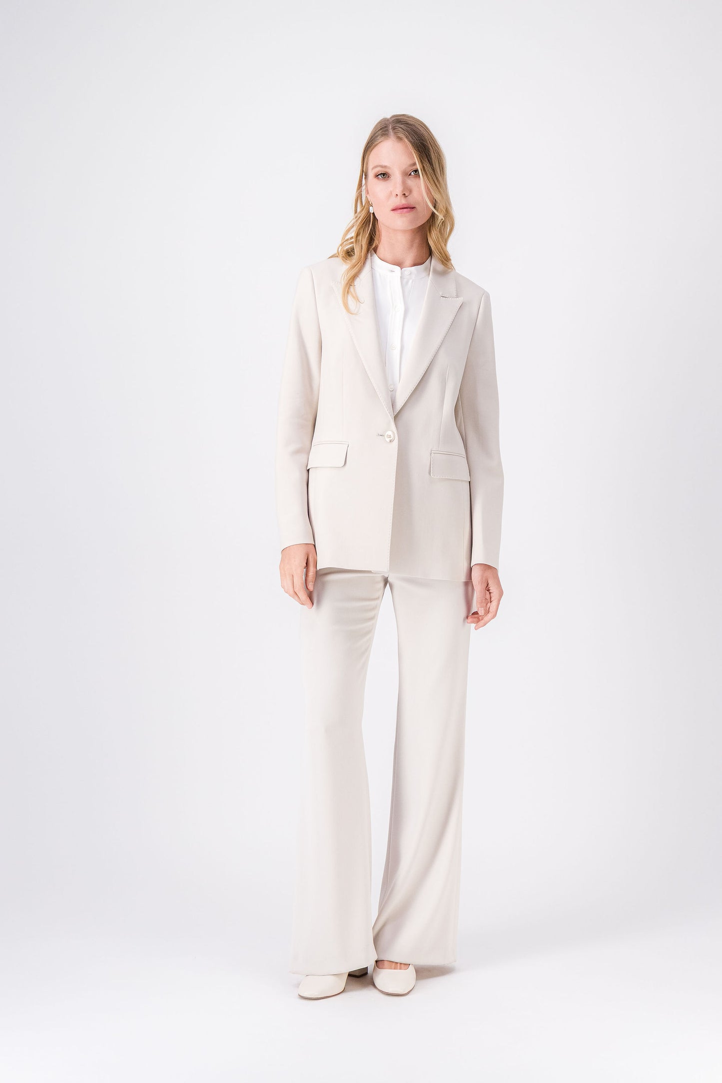 Pantalon évasé beige