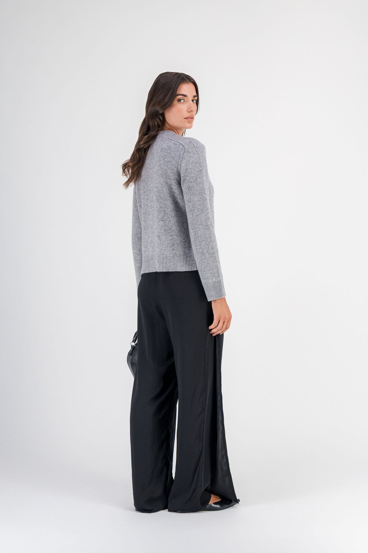 Gilet en cachemire boutonné gris moyen
