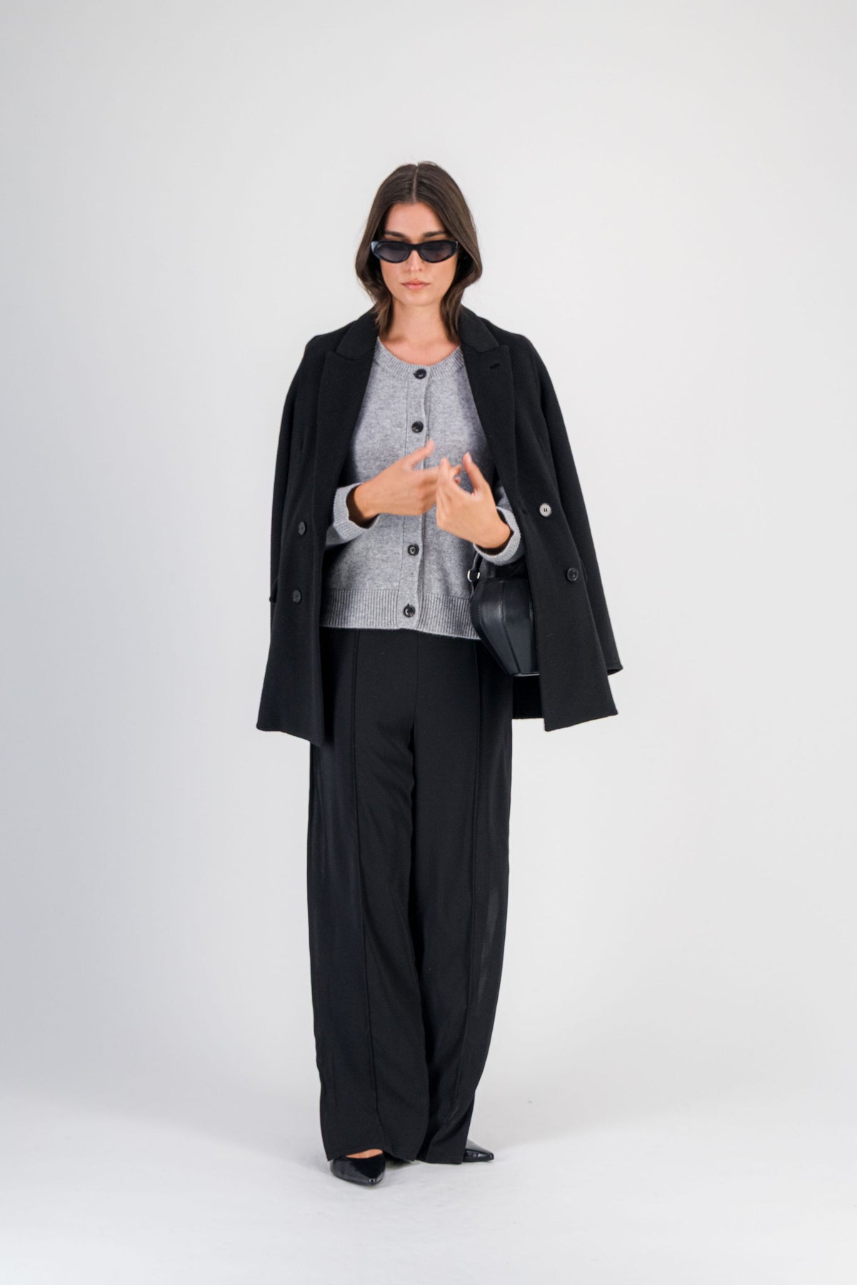 Gilet en cachemire boutonné gris moyen