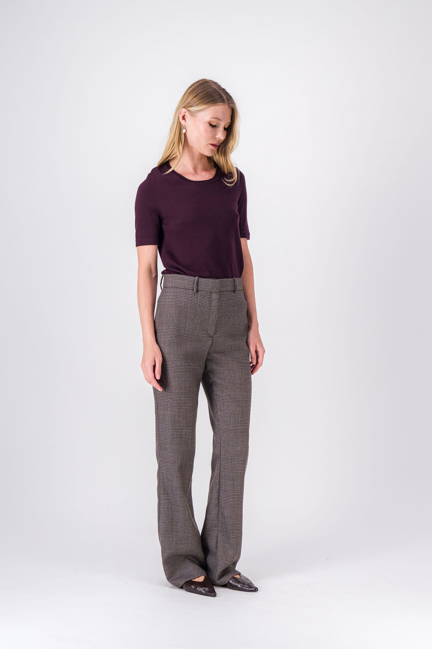 T-shirt  grenat  en maille