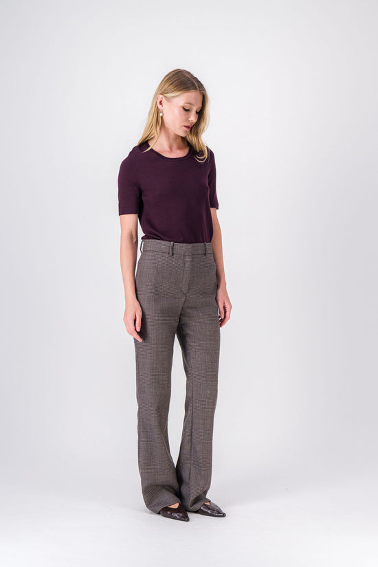 T-shirt  grenat  en maille