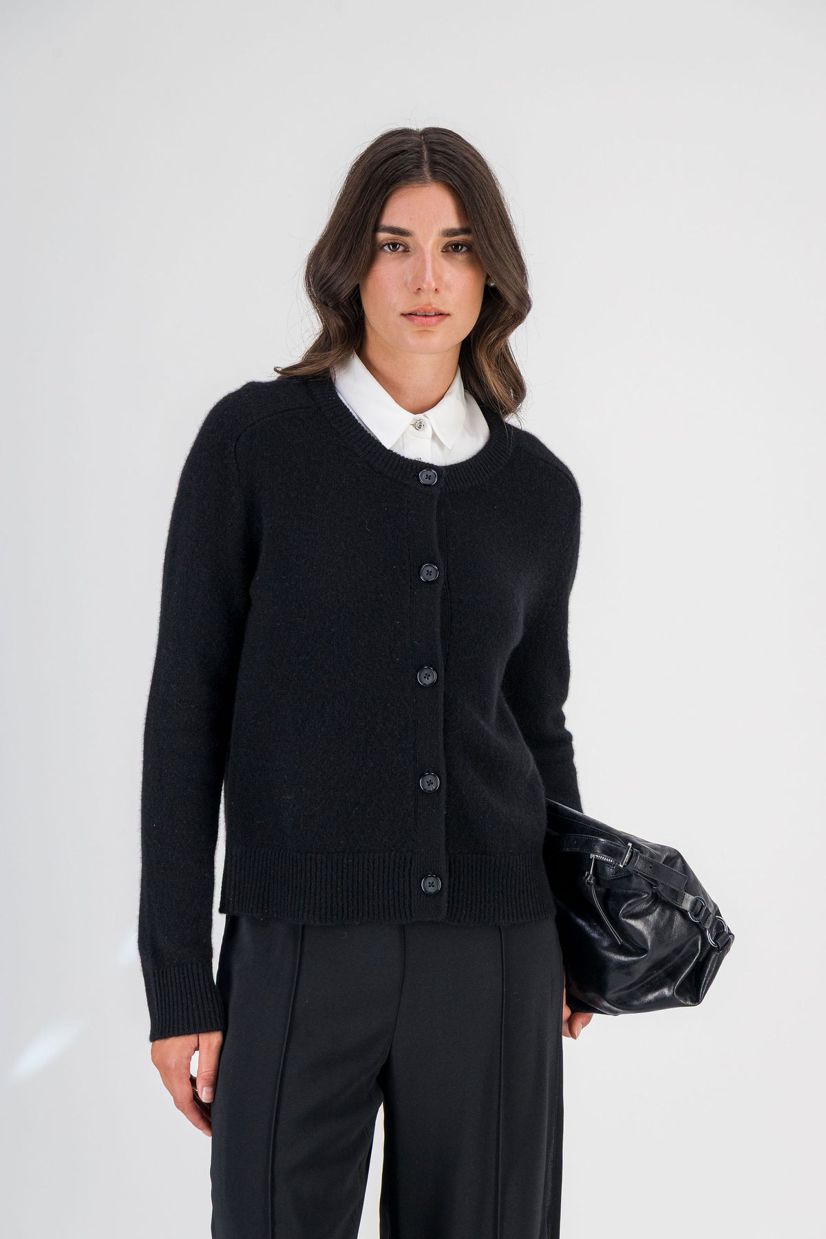 Gilet en cachemire boutonné noir