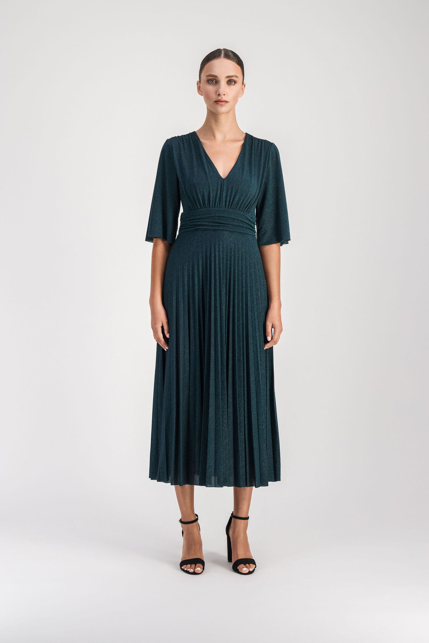 Robe Midi Pailletée Vert Moyen